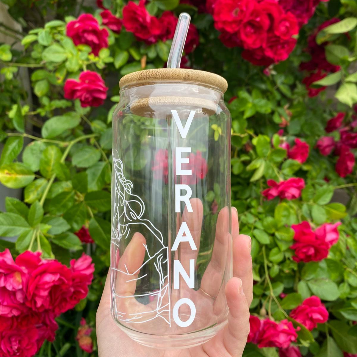 Gourde en verre "VERANO" – Design fait main
