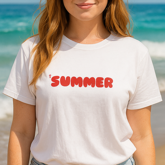 T-shirt Blanc « SUMMER » – Édition Été