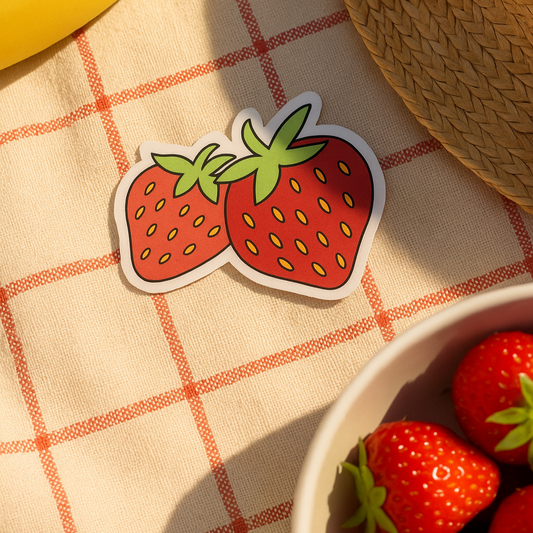 🍓 Thermocollant Fraises Jumelles – Motif Fruité et Mignon 🍓