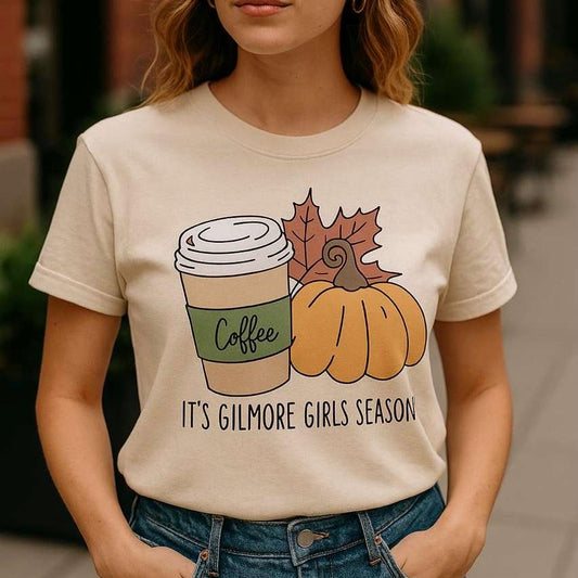 T-shirt beige "Gilmore Girls" – Style rétro et cosy