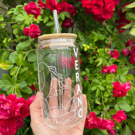 Gourde en verre "VERANO" – Design fait main